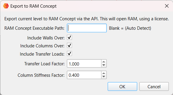 RAM Concept Dialog RAM Concept Dialog