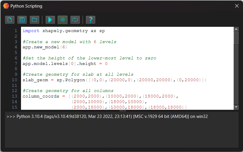 Python Scripting Dialog Python Scripting Dialog